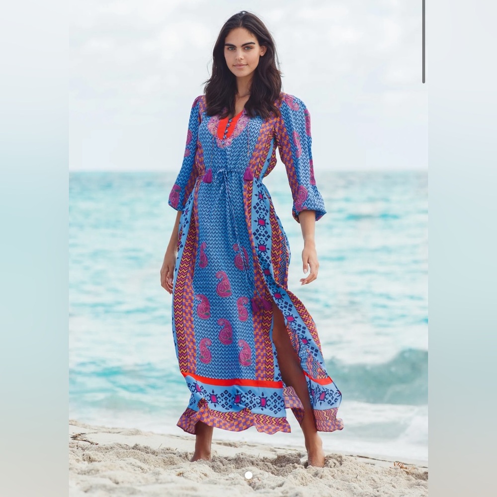 MODA BARONESSA BARI PALM BEACH DRESS New  -XSmall 100% SILK